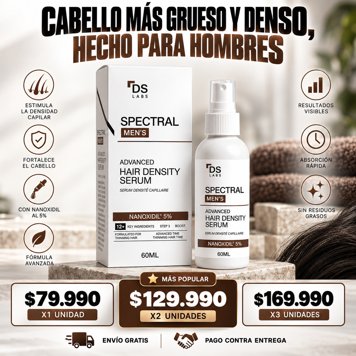 SPECTRAL PREMIUM 60 ML Y ACTIVADOR BARBA gratis