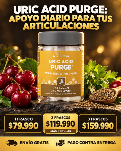 EU Natural Uric Acid Purge – Semilla de Apio y Cereza Ácida 60 Cápsulas Vegetarianas