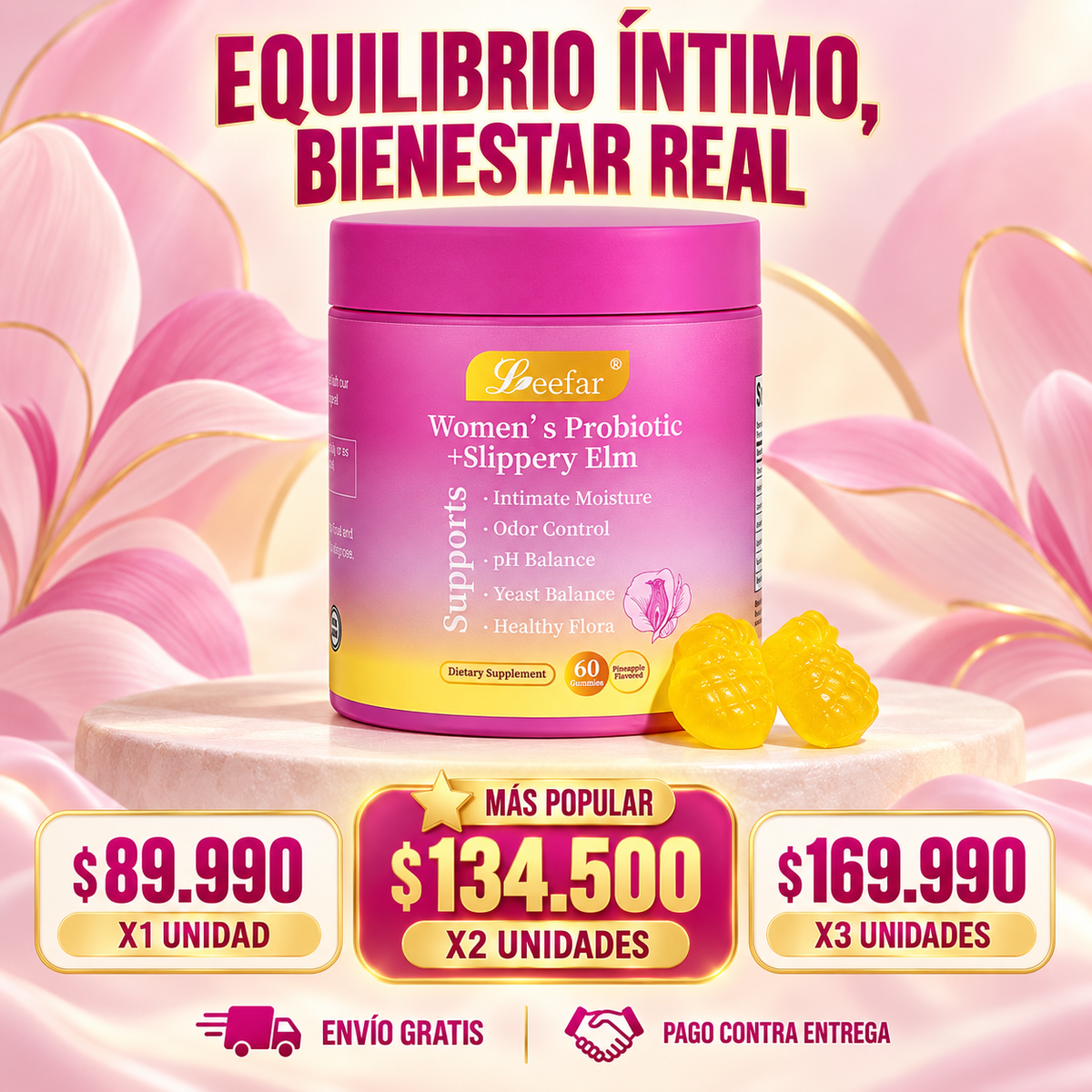 LEEFAR Her Juicy Feminine Probiotics Gummies