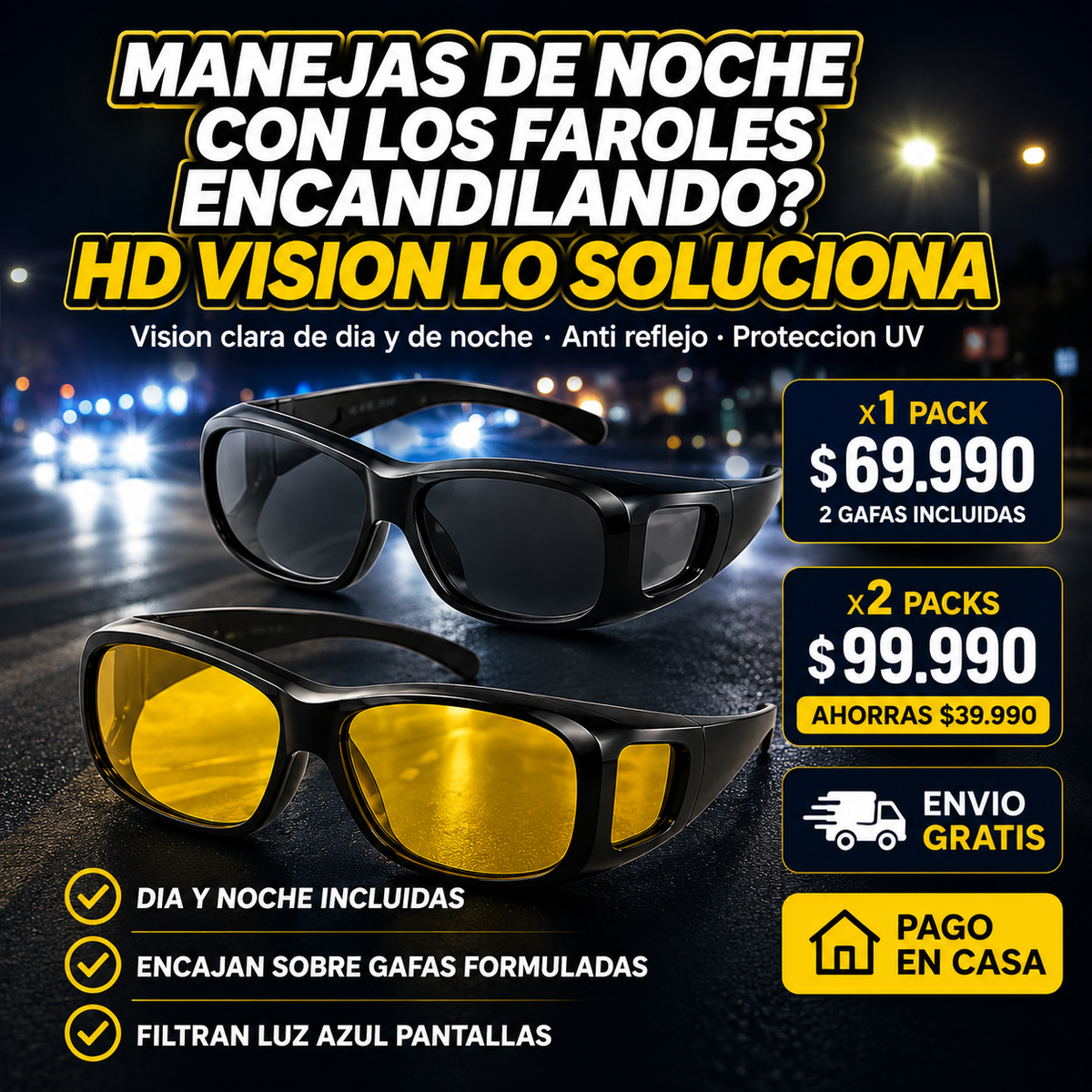 Gafas HD Vision 2X1