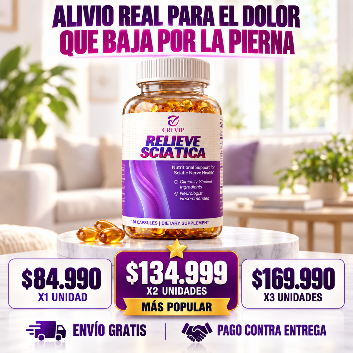 Relieve Sciatica 120 Caps Nerve Health