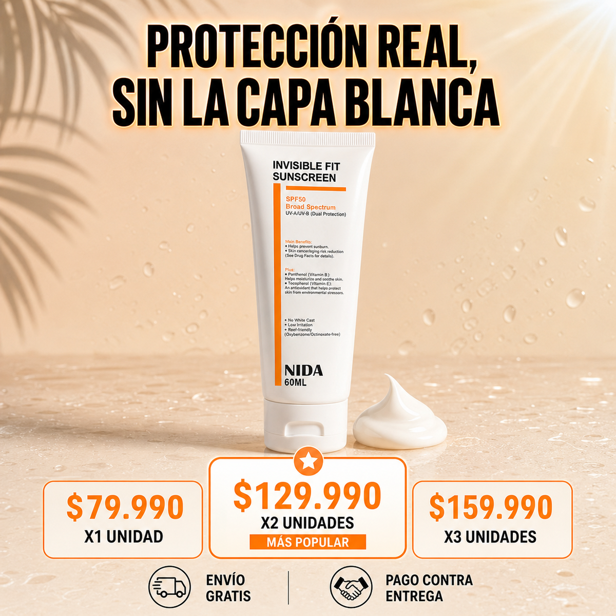 NIDA Invisible Fit Sun Serum SPF50+ 60ml