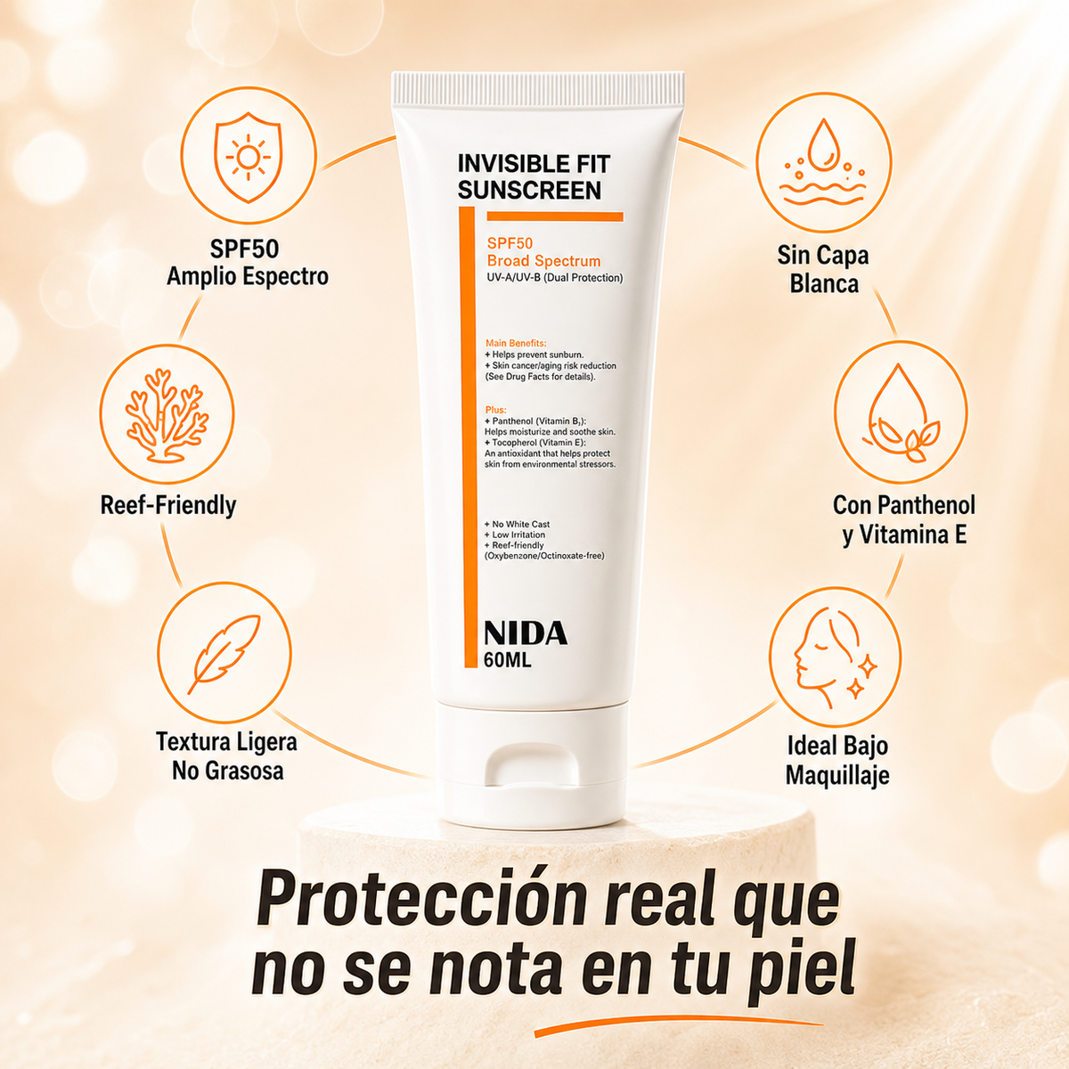 NIDA Invisible Fit Sun Serum SPF50+ 60ml
