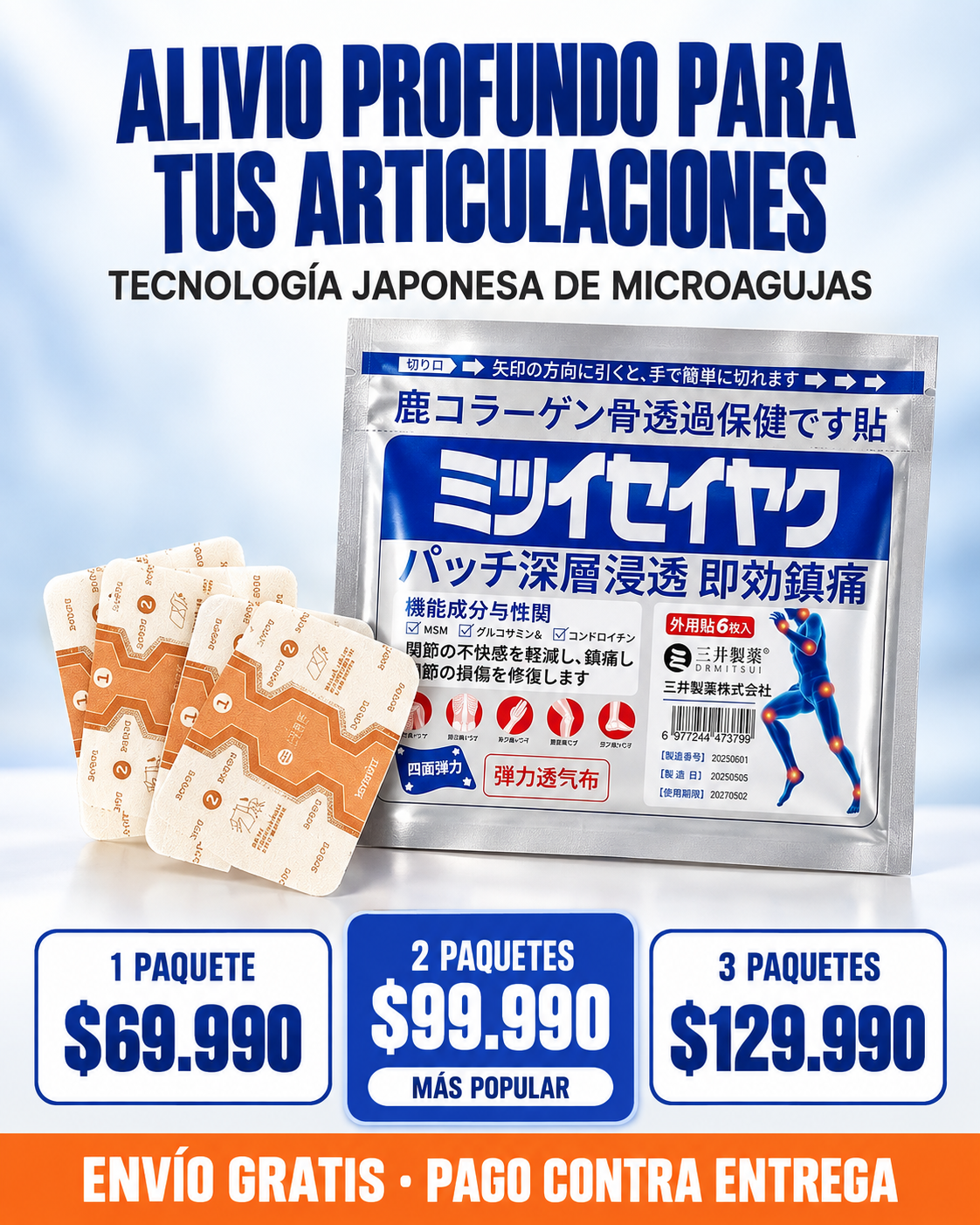 Parches Japoneses de Microagujas para Articulaciones – Alivio Profundo